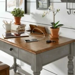 Ivalyn 1 Drawer Desk with Charging Station - Inspire Q Antiqued Black -Outlet Desks Store unnamed file 15201