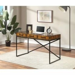 Cecilia 3 Drawer Writing Desk Aged Gold - Treasure Trove Accents -Outlet Desks Store unnamed file 15207