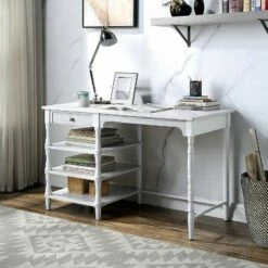 Outlet Desks Store 8 Tamador Multi Shelf Computer Desk White - HOMES: Inside + Out