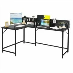 Costway 65.5'' L-shaped Computer Desk Home Office Corner Table w/Bookshelf -Outlet Desks Store unnamed file 1616