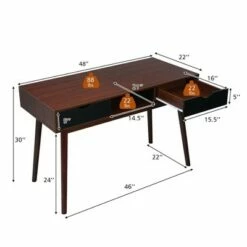 Costway 48'' Computer Desk Study Workstation Laptop Table Home Office w/ Drawers