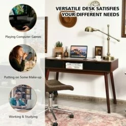 Costway 48'' Computer Desk Study Workstation Laptop Table Home Office w/ Drawers -Outlet Desks Store unnamed file 1621