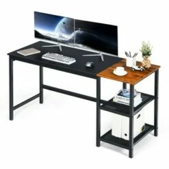 Costway 59'' Home Office Computer Desk Study Laptop Table Detachable Shelf Rustic -Outlet Desks Store unnamed file 1656