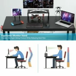 Costway 55 inch Gaming Desk Racing Style Computer Desk with Cup Holder & Headphone Hook 16 Costway 55 inch Gaming Desk Racing Style Computer Desk with Cup Holder & Headphone Hook -Outlet Desks Store unnamed file 1664