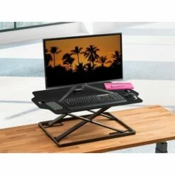 Monoprice Ultra Slim Sit-Stand Riser Desk Converter - Black (31.3 x 21.3in) Table Top for Single Display, Height Adjustable 1.2"-15.7" -Outlet Desks Store unnamed file 1672