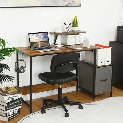 Costway Computer Desk Writing Workstation Home Office w/ Movable Storage Rack & Shelf 5 Costway Computer Desk Writing Workstation Home Office w/ Movable Storage Rack & Shelf - Image 3