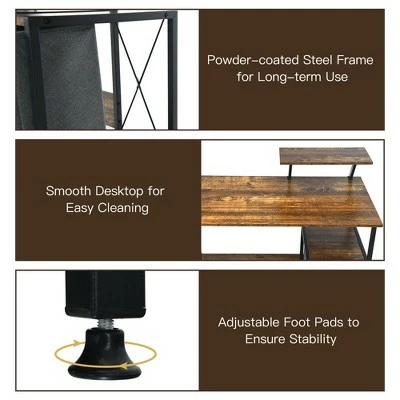 Costway Computer Desk Writing Workstation Home Office w/ Movable Storage Rack & Shelf 9 Costway Computer Desk Writing Workstation Home Office w/ Movable Storage Rack & Shelf - Image 7