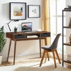 Costway Computer Desk Writing Table w/ Drawers Laptop PC Workstation Home OakWalnut