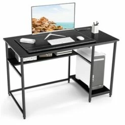 Costway 48'' Computer Desk Writing Study Table w/ Power Outlet USB Ports BlackRustic 23 Costway 48'' Computer Desk Writing Study Table w/ Power Outlet USB Ports BlackRustic -Outlet Desks Store unnamed file 1726