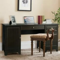 Costway 59'' Computer Desk Writing Desk Study Workstation with Drawers Brown -Outlet Desks Store unnamed file 1730