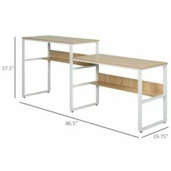 HomCom 86" Industrial Style Double Sided Computer Desk -Outlet Desks Store unnamed file 1761