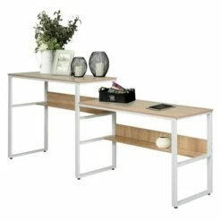 HomCom 86" Industrial Style Double Sided Computer Desk -Outlet Desks Store unnamed file 1763