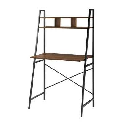 Metal and Wood Tiered Ladder Writing Desk - Saracina Home Rustic Oak 8 Metal and Wood Tiered Ladder Writing Desk - Saracina Home Rustic Oak - Image 6