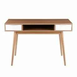 Pebble Double Contemporary Computer Desk Wood Natural/White - LumiSource -Outlet Desks Store unnamed file 1829