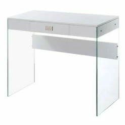 36" SoHo 1 Drawer Glass Desk - Breighton Home Weathered Gray -Outlet Desks Store unnamed file 1854