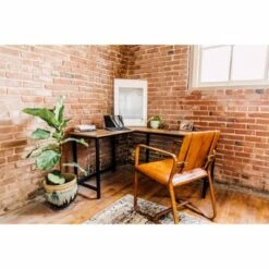 L Shaped Camden Computer Desk - OneSpace Classic Oak -Outlet Desks Store unnamed file 1878