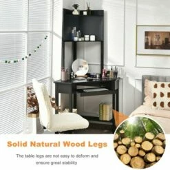 Costway Corner Computer Desk Triangle Study Desk w/ Hutch & Keyboard Tray -Outlet Desks Store unnamed file 1888