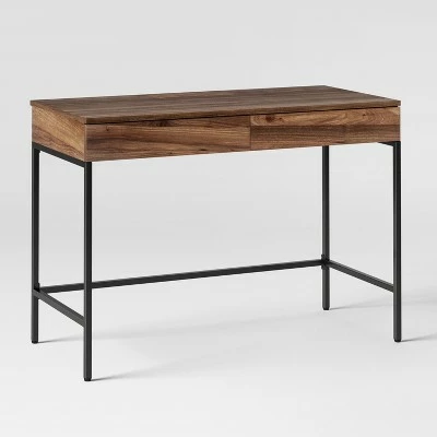 Loring Wood Writing Desk with Drawers - Project 62™ Vintage Oak 4 Loring Wood Writing Desk with Drawers - Project 62™ Vintage Oak - Image 2