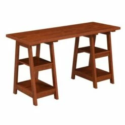 Designs2Go Double Trestle Desk with Shelves - Breighton Home Pink -Outlet Desks Store unnamed file 1905
