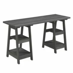 Designs2Go Double Trestle Desk with Shelves - Breighton Home Pink -Outlet Desks Store unnamed file 1907