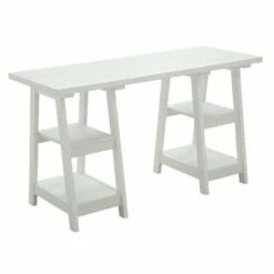 Designs2Go Double Trestle Desk with Shelves - Breighton Home Pink -Outlet Desks Store unnamed file 1910