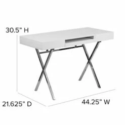 Flash Furniture 44.25''W x 21.625''D White Computer Desk with Keyboard Tray and Drawers 13 Flash Furniture 44.25''W x 21.625''D White Computer Desk with Keyboard Tray and Drawers -Outlet Desks Store unnamed file 1941