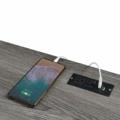 47" Monterey Desk with Charging Station Weathered Gray/Black - Breighton Home -Outlet Desks Store unnamed file 1974