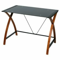Modern Glass and Wood Computer Desk - Onespace Black/oak Brown -Outlet Desks Store unnamed file 2002