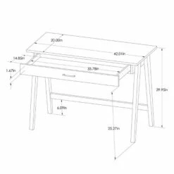 Paulo Wood Writing Desk with Drawer - Project 62™ White -Outlet Desks Store unnamed file 204