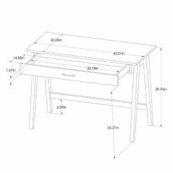 Paulo Wood Writing Desk with Drawer - Project 62™ White -Outlet Desks Store unnamed file 205