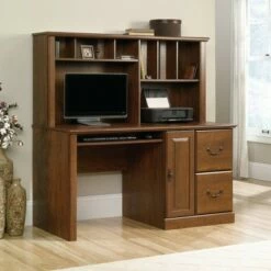 Orchard Hills Comp Desk with Hutch and File Red - Sauder