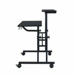 Rolling Writing Desk with Height Adjustable Desktop and Moveable Shelf - Techni Mobili Black -Outlet Desks Store unnamed file 2120