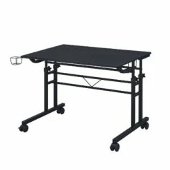 Rolling Writing Desk with Height Adjustable Desktop and Moveable Shelf - Techni Mobili Black -Outlet Desks Store unnamed file 2122