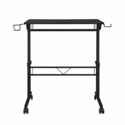 Rolling Writing Desk with Height Adjustable Desktop and Moveable Shelf - Techni Mobili Black -Outlet Desks Store unnamed file 2123