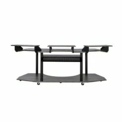 Eleazar 3 Stands Computer Desk - Acme Furniture Black Oak