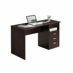 Classic Computer Desk with Multiple Drawers Brown - Techni Mobili -Outlet Desks Store unnamed file 2280