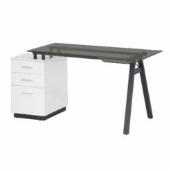 Modern Home Office Computer Desk with Smoke Tempered Glass Top & Storage White - Techni Mobili 16 Modern Home Office Computer Desk with Smoke Tempered Glass Top & Storage White - Techni Mobili -Outlet Desks Store unnamed file 2296