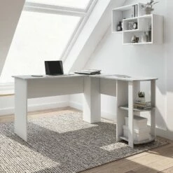Modern L Shaped Desk with Side Shelves Gray - Techni Mobili -Outlet Desks Store unnamed file 2304