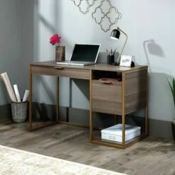 International Lux Computer Desk Diamond Ash - Sauder