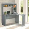 Modern L Shaped Desk with Hutch Gray - Techni Mobili