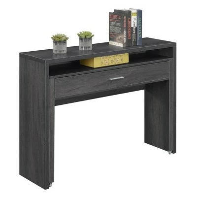 Newport JB Console Sliding Desk with Drawer and Riser - Breighton Home Gray 5 Newport JB Console Sliding Desk with Drawer and Riser - Breighton Home Gray - Image 3