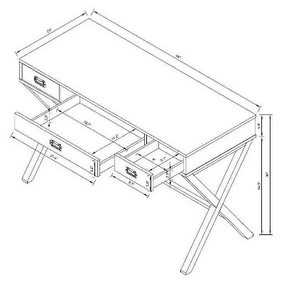 Campaign Wood Writing Desk with Drawers - Threshold™ Midtone Brown 8 Campaign Wood Writing Desk with Drawers - Threshold™ Midtone Brown - Image 6