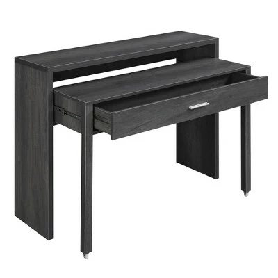 Newport JB Console Sliding Desk with Drawer and Riser - Breighton Home Gray 11 Newport JB Console Sliding Desk with Drawer and Riser - Breighton Home Gray - Image 9