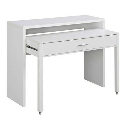 Newport JB Console Sliding Desk with Drawer and Riser - Breighton Home Gray 12 Newport JB Console Sliding Desk with Drawer and Riser - Breighton Home Gray - Image 10