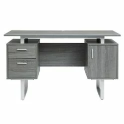 Modern Office Desk with Storage - Techni Mobili Gray