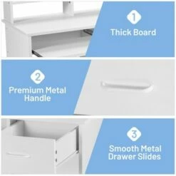 Costway Computer Desk Writing Table Study Workstation Home Office w/Drawer White -Outlet Desks Store unnamed file 2458