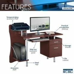Stylish Computer Desk with Storage Brown - Techni Mobili -Outlet Desks Store unnamed file 2463