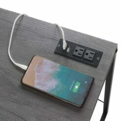 Designs2Go Office Workstation with Charging Station and Shelves - Breighton Home Charcoal Gray/black -Outlet Desks Store unnamed file 2478