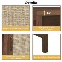 Costway Rustic Computer Desk Writing Table Study Workstation w/ Storage Cabinet Dark OakWalnut -Outlet Desks Store unnamed file 2515