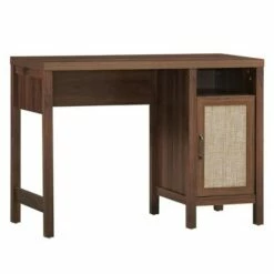 Costway Rustic Computer Desk Writing Table Study Workstation w/ Storage Cabinet Dark OakWalnut -Outlet Desks Store unnamed file 2517